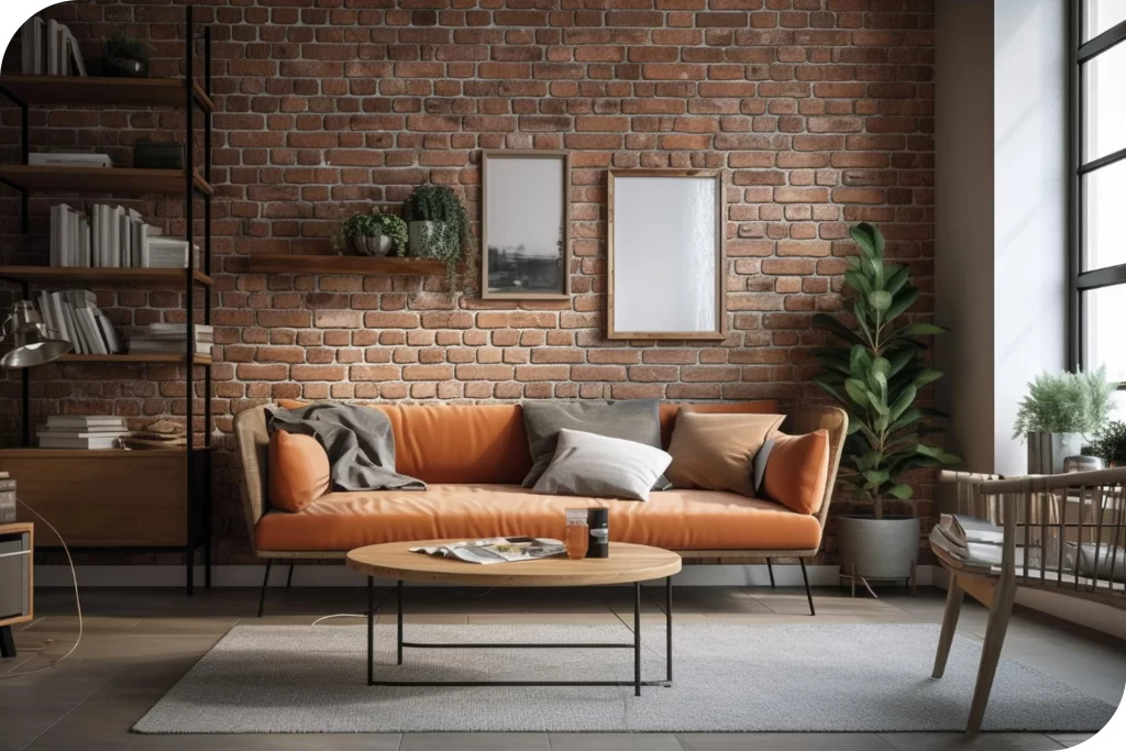 Estilo Industrial na sala de estar de apartamentos