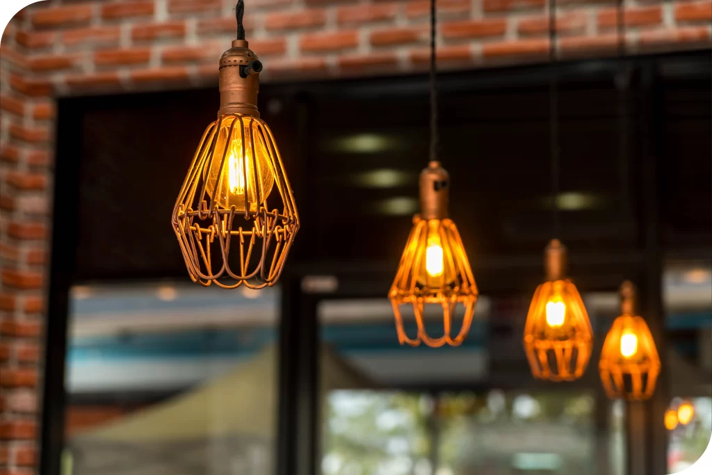 Lâmpadas com estilo vintage e industrial