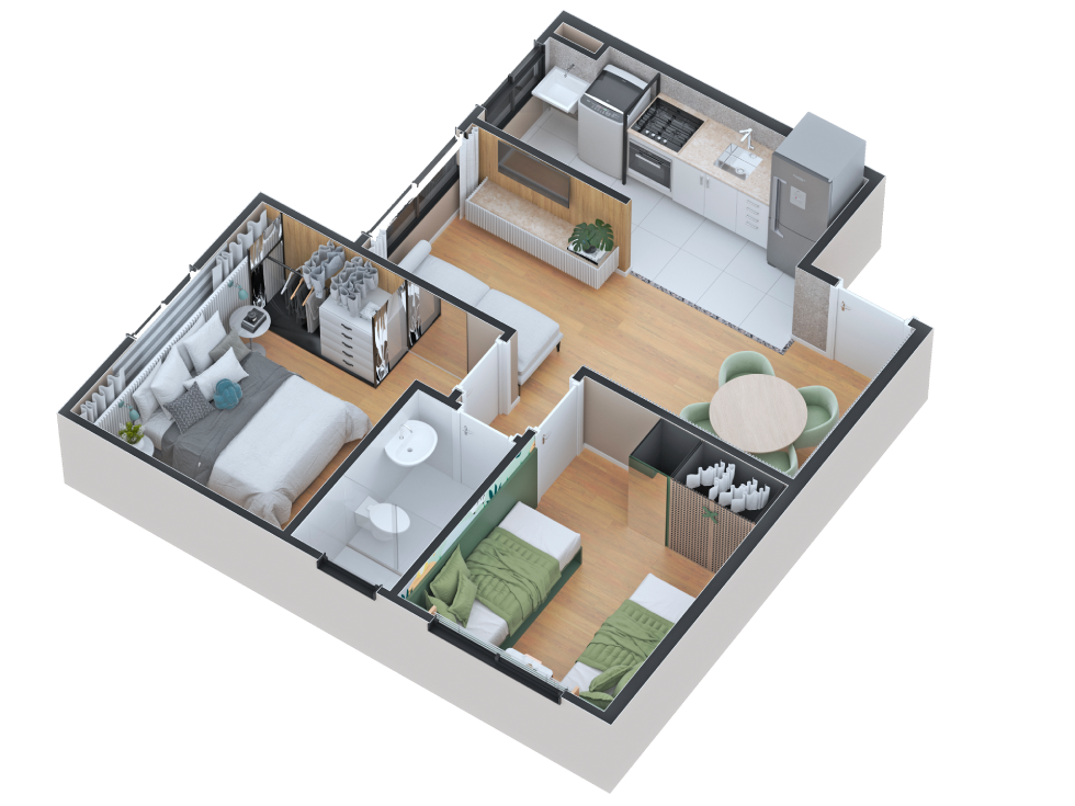 planta isometrica porto aruana stanza sem backgroud