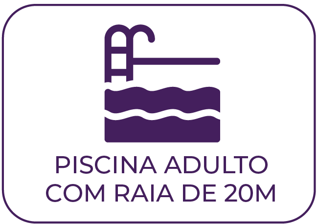Piscina adulto com raia de 20 M